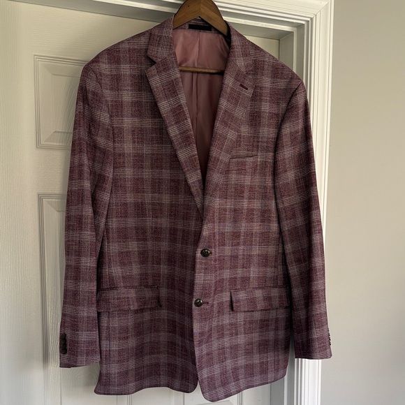 Michael Kors Men's Plaid Blazer - Maroon